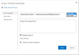 shared oneDriveSample